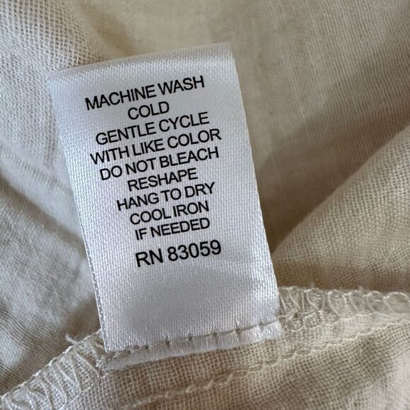 DREW Anthropologie Josephine Cream Tiered Hi Lo Button Up Dress Size L - Picture 10 of 11